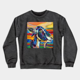 Colorful Black Goat at Sunset Crewneck Sweatshirt